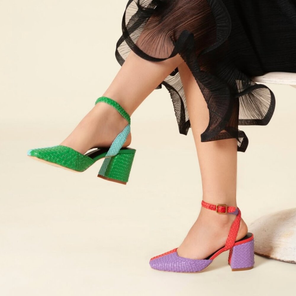 Charlotte Stone Multicolor Block Heel Shoes